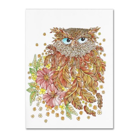 Trademark Fine Art Kim Kosirog 'Watercolor Feathery Owl' Canvas Art, 14x19 ALI12622-C1419GG
